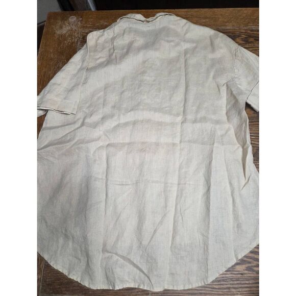 Chic le freque oversized linen button down shirt sz Small - Picture 4 of 4